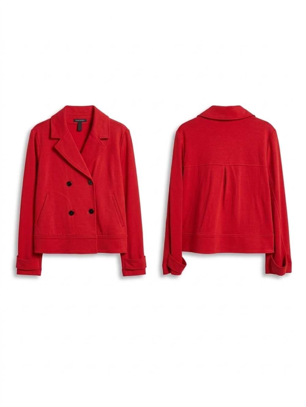 Banana Republic Red Double-Breasted Pea Coat